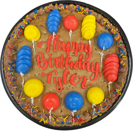 Naked Cookie cake Balloons Happy Birthday