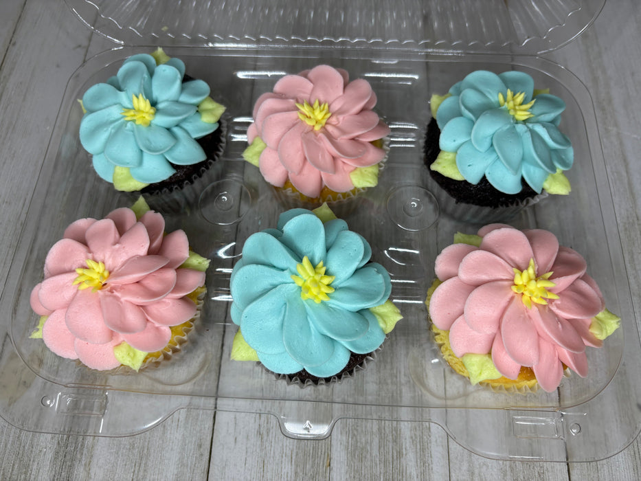 double petal flower cupcakes