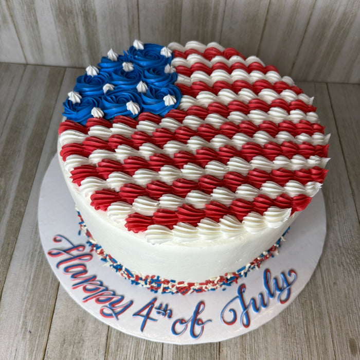 Flag - single or double layer round. Also available in a sheet cake
