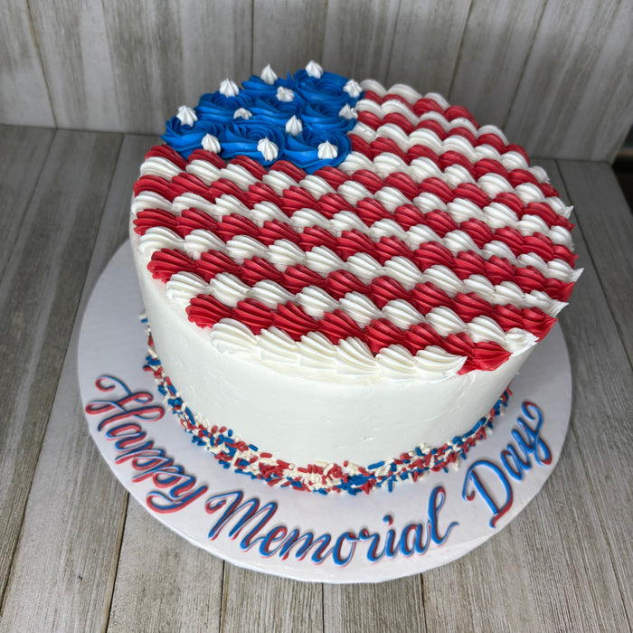 Flag - single or double layer round. Also available in a sheet cake
