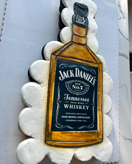 Jack Daniel's Tennessee Whiskey bottle on a decorative background