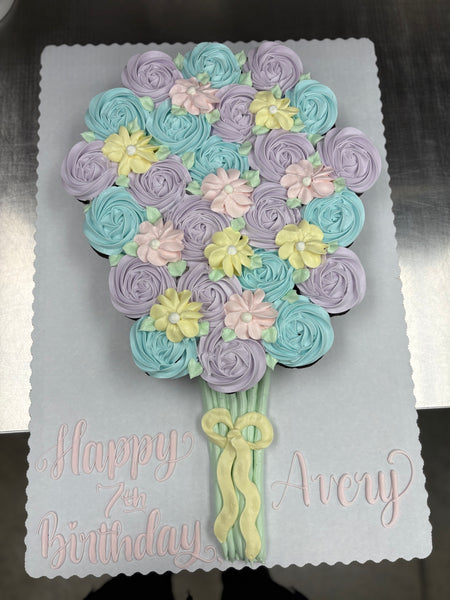 pastel flower cupcake cake child birthday
