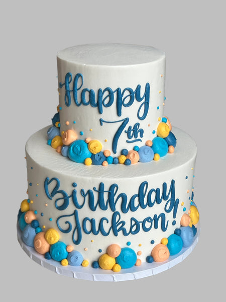 2 tier polka dot child birthday cake