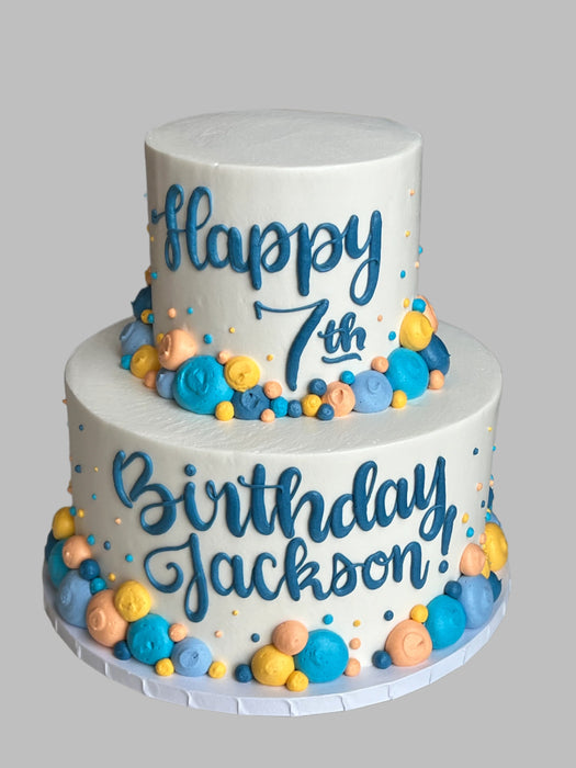 2 tier polka dot child birthday cake